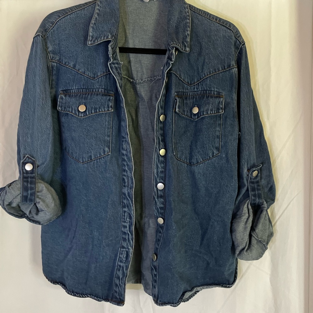Boutique Denim Button-Up Shirt